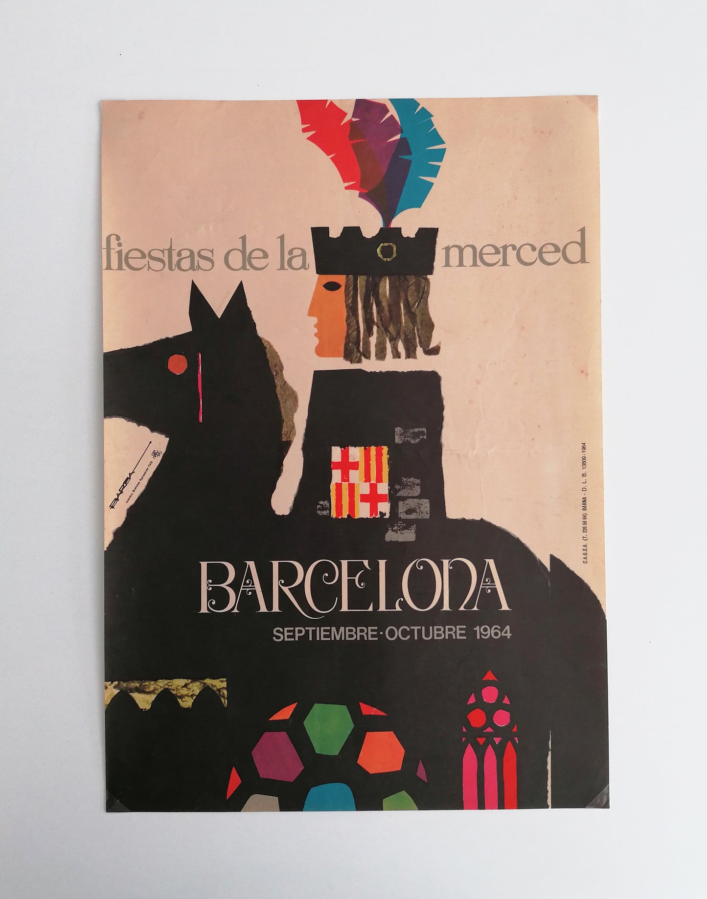 1964 Small Poster from Barcelona Festival La Mercè