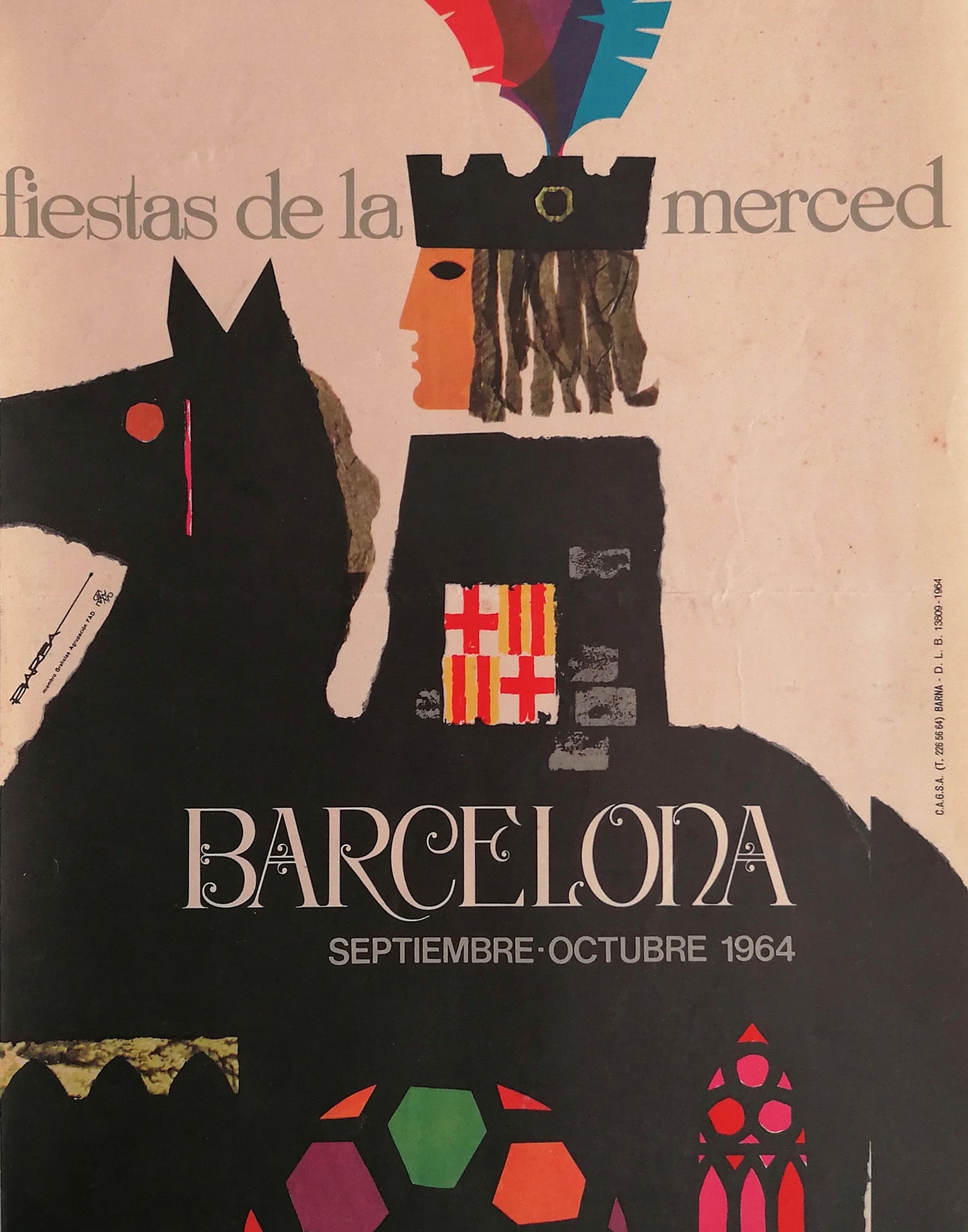 1964 Small Poster from Barcelona Festival La Mercè