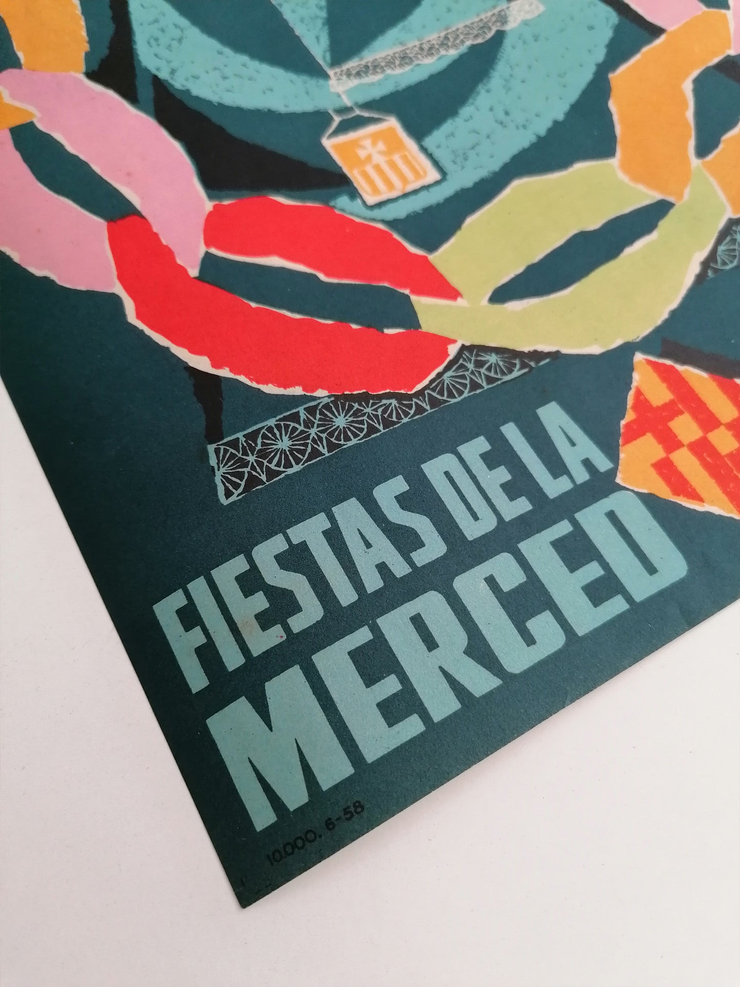 1958 Mid Century Small Poster from Barcelona La Mercè Festival