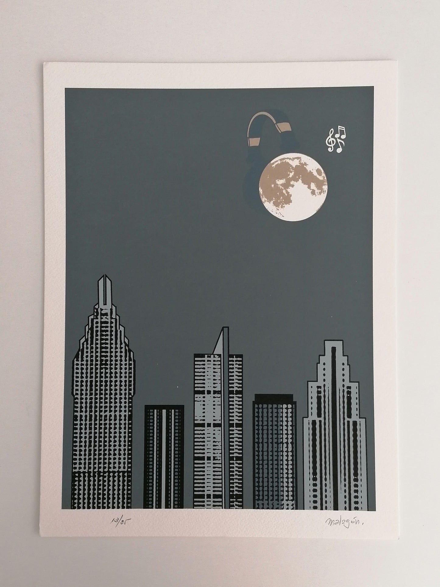 Night City Music Art Print Hand Signed