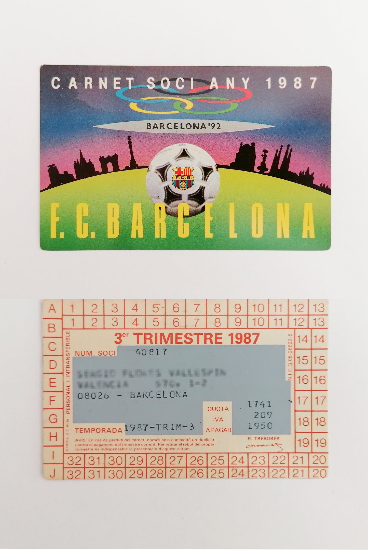 FC Barcelona Vintage Soccer Memorabilia from 1983, 1986 and 1987