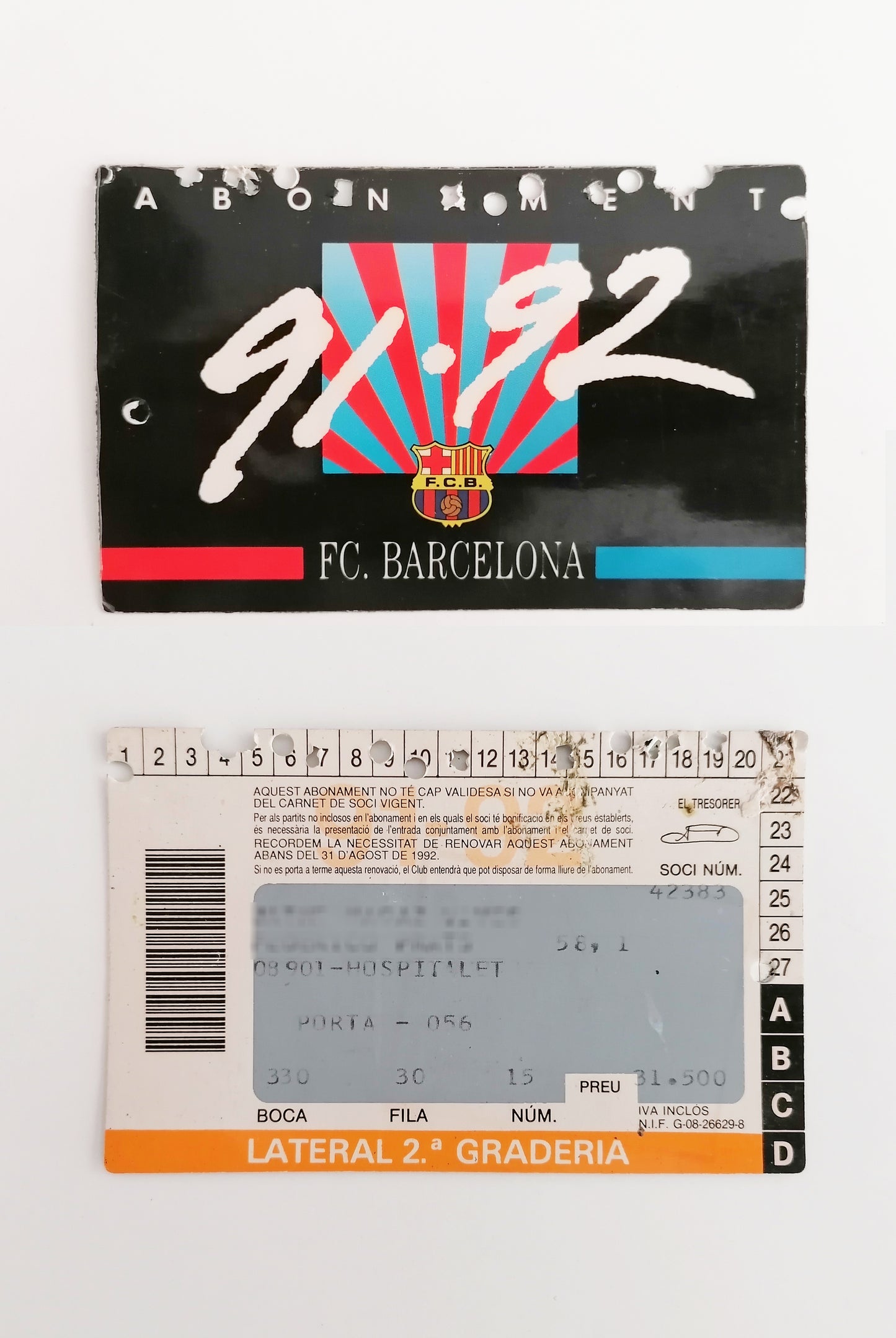 FC Barcelona Vintage Soccer Memorabilia from 1992