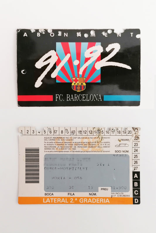 FC Barcelona Vintage Soccer Memorabilia from 1992