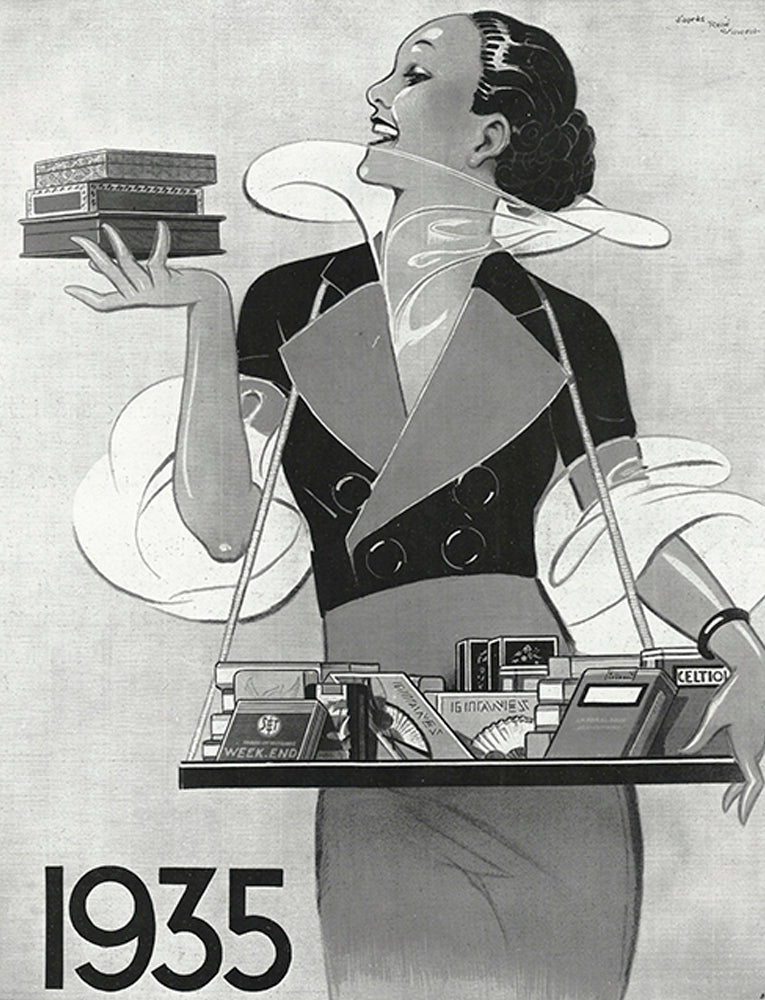 French Cigarettes Advertising from 1935 Modern Reproduction