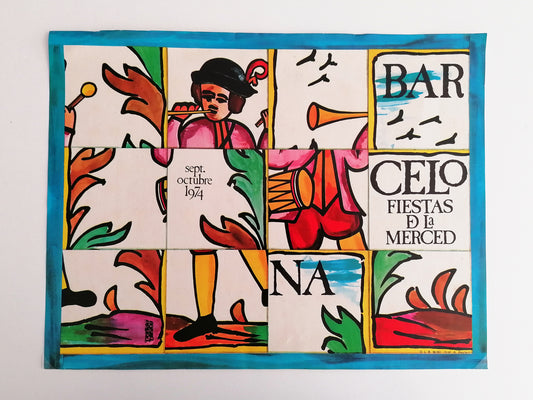 1974 Mid Century Small Poster from La Mercè Barcelona Festival