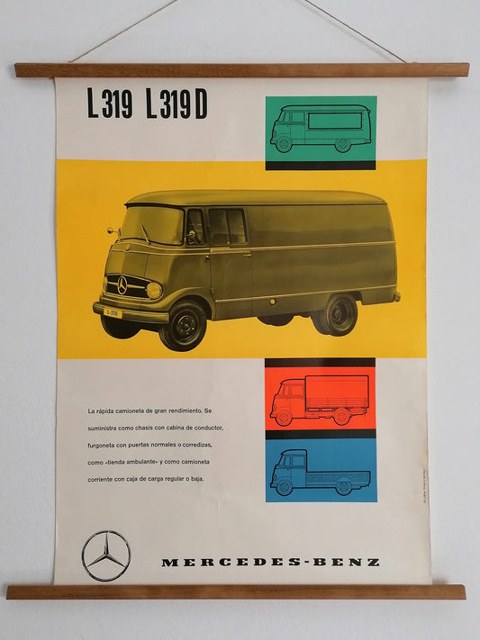 1960's Mercedes L319 Van Vintage Advertising Poster