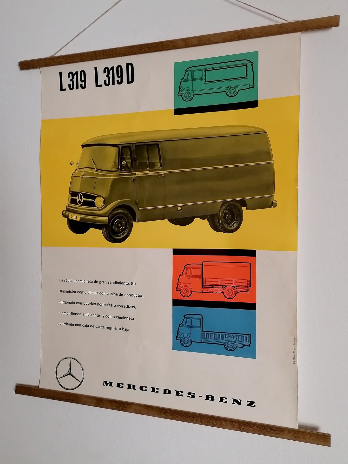 1960's Mercedes L319 Van Vintage Advertising Poster