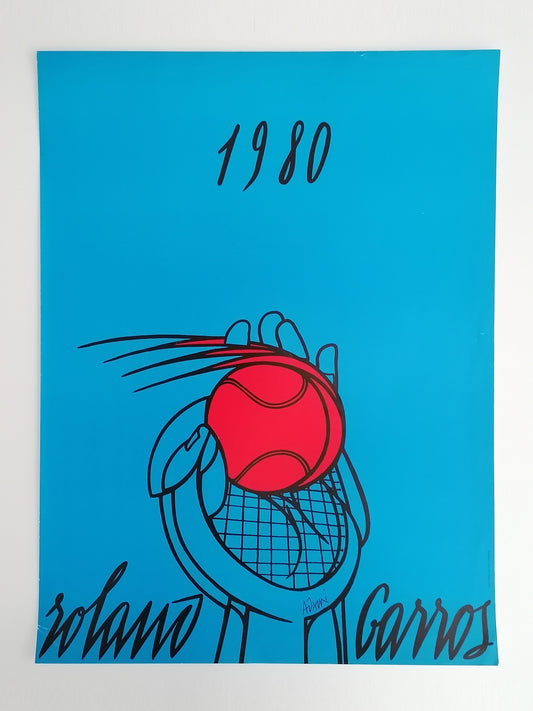 1980 Roland Garros Art Poster by Adami Valerio