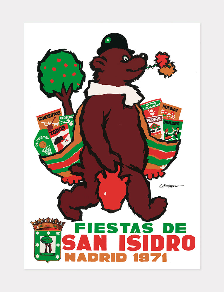 San Isidro 1971 Madrid Travel Poster Modern Reproduction