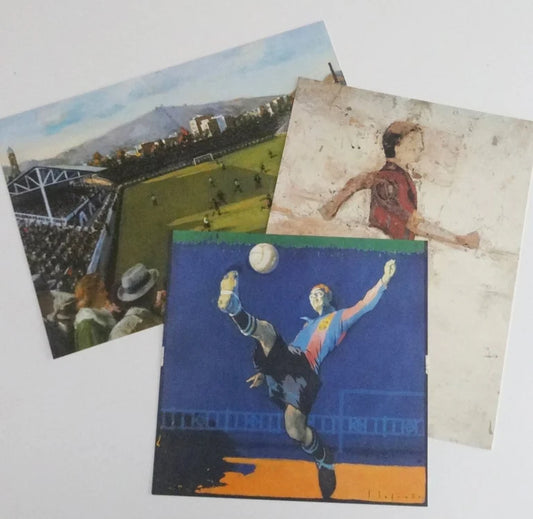 3 Lithography Set Vintage Soccer FC Barcelona with COA Football Wall Decor