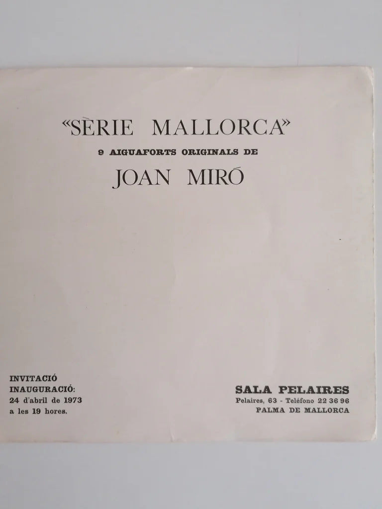 1973 Joan Miró Mallorca Art Invitation