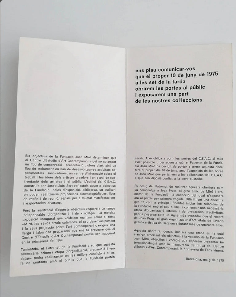 1975 Joan Miró Opening Fundació