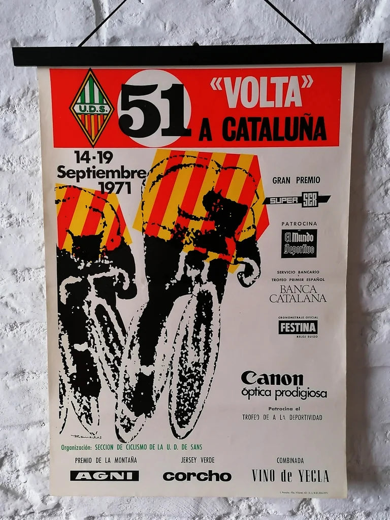 1971 Original Cycling Poster from Catalonia Ciclist Tour