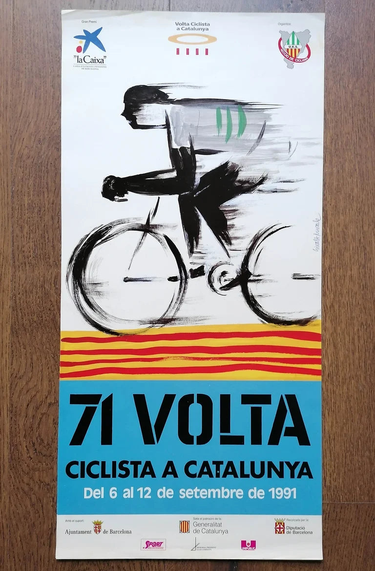 1991 La Volta Catalonia Ciclist Tour Poster