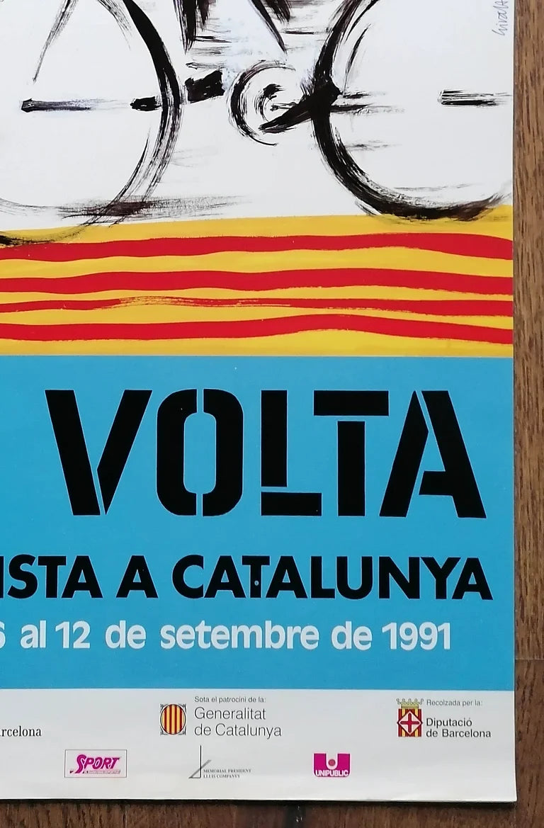 1991 La Volta Catalonia Ciclist Tour Poster