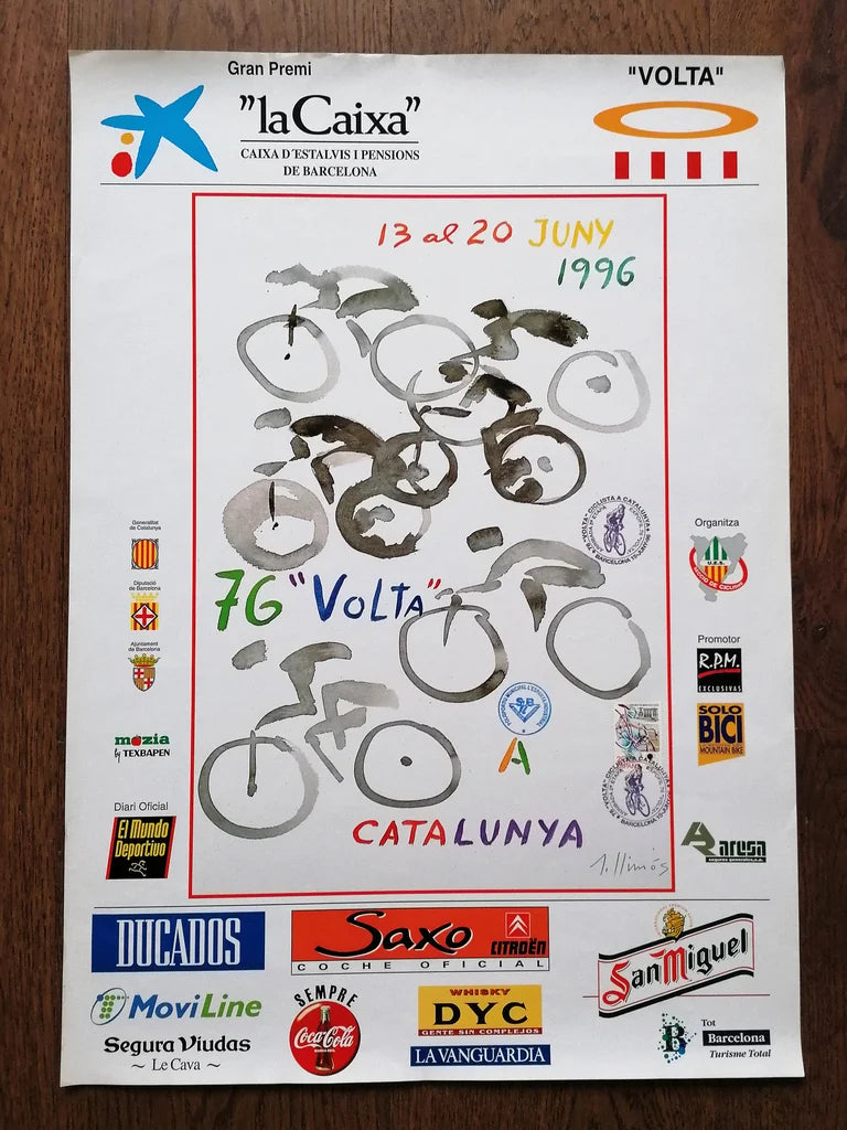 1996 Original Cycling Poster from Catalonia Ciclist Tour